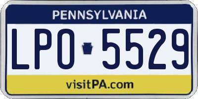 PA license plate LPO5529