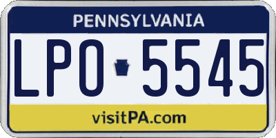 PA license plate LPO5545