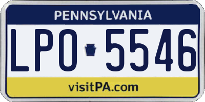 PA license plate LPO5546