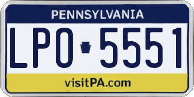 PA license plate LPO5551