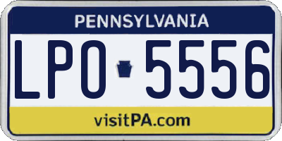 PA license plate LPO5556