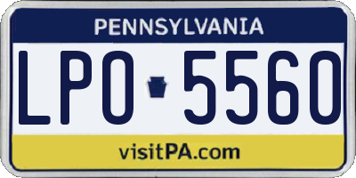 PA license plate LPO5560