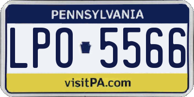 PA license plate LPO5566
