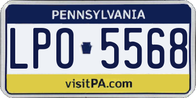 PA license plate LPO5568