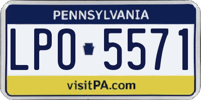 PA license plate LPO5571