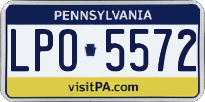 PA license plate LPO5572
