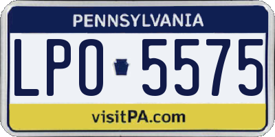 PA license plate LPO5575