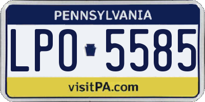 PA license plate LPO5585