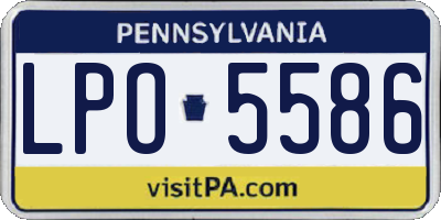 PA license plate LPO5586