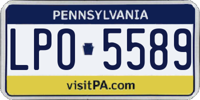 PA license plate LPO5589