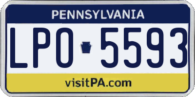 PA license plate LPO5593