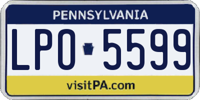 PA license plate LPO5599