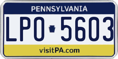 PA license plate LPO5603