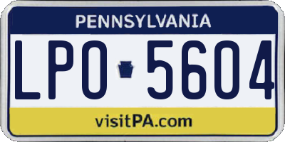 PA license plate LPO5604