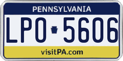 PA license plate LPO5606