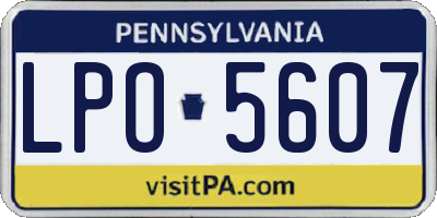 PA license plate LPO5607