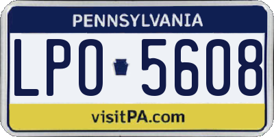 PA license plate LPO5608