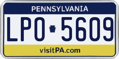 PA license plate LPO5609