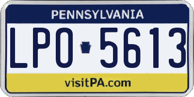 PA license plate LPO5613