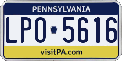 PA license plate LPO5616