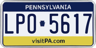 PA license plate LPO5617