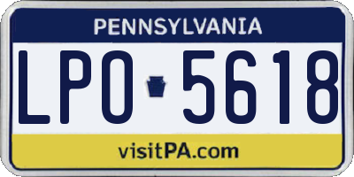 PA license plate LPO5618