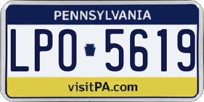 PA license plate LPO5619
