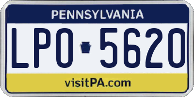 PA license plate LPO5620