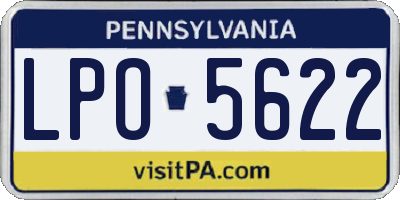 PA license plate LPO5622