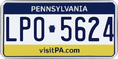 PA license plate LPO5624