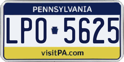 PA license plate LPO5625