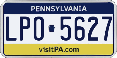 PA license plate LPO5627