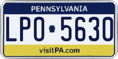 PA license plate LPO5630