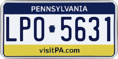 PA license plate LPO5631