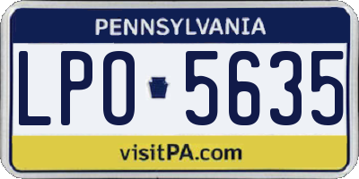 PA license plate LPO5635