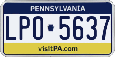 PA license plate LPO5637