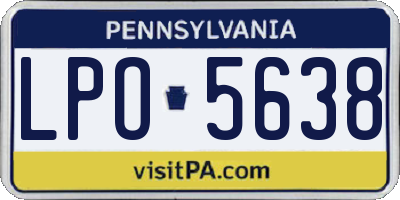 PA license plate LPO5638