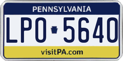 PA license plate LPO5640