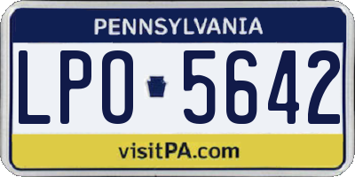 PA license plate LPO5642