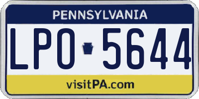 PA license plate LPO5644