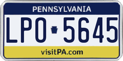 PA license plate LPO5645