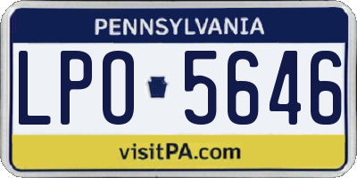 PA license plate LPO5646