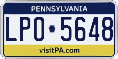PA license plate LPO5648