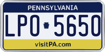 PA license plate LPO5650
