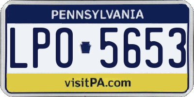 PA license plate LPO5653