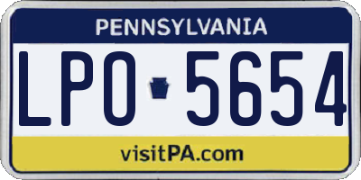 PA license plate LPO5654