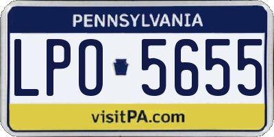 PA license plate LPO5655
