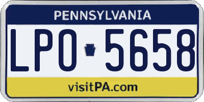 PA license plate LPO5658