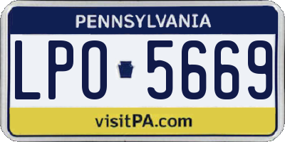 PA license plate LPO5669