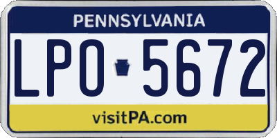 PA license plate LPO5672